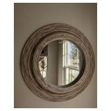 WOOD ROUND WALL MIRROR