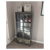 METAL CABINET W/GLASS DOORS