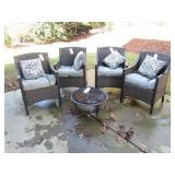 5PC PATIO CHAIRS W/FIRE PIT