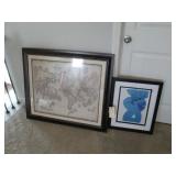 2PC WORLD MAP & WALL PRINT