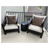 3PC WICKER PATIO CHAIRS