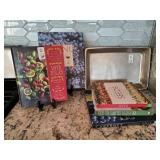 COOKBOOKS & PEWTER TRAY