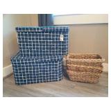 3 BASKETS & 2 STORAGE BOXES