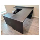 DESK, RETURN & FILE CABINET