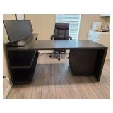 DESK, RETURN & FILE CABINET