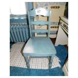 Blue slatted chair