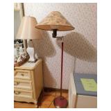 Vintage red metal floor lamp w/ swing arm & Vintage red metal floor lamp w/ swing arm &