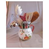 Apple pitcher w/ kitchen utensils Apple pitcher w/ kitchen utensils