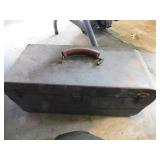 Vintage metal tool box w/ drop down front panel Vintage metal tool box w/ drop down front panel