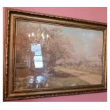 Cherry blossoms in bloom print in ornate frame Cherry blossoms in bloom print in ornate frame