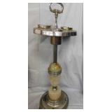 Vintage onyx & chrome smoking stand, w/ lighted