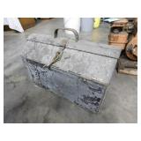 Vintage galvanized tool box, flaky patina