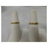 Two 14k yellow gold wedding bands, size 7 Two 14k yellow gold wedding bands, size 7
