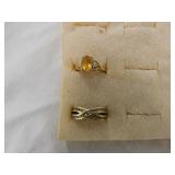 10k ring, 3 diamonds each side of oval yellow 10k ring, 3 diamonds each side of oval yellow