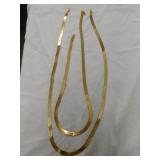Gold plated sterling white herringbone necklace: Gold plated sterling white herringbone necklace: