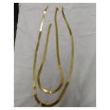 Gold plated sterling white herringbone necklace: