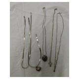 Narrow sterling herringbone necklaces: 16' & 18' Narrow sterling herringbone necklaces: 16' & 18'