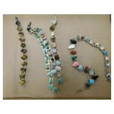 Hardstone nugget bracelets