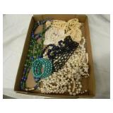 Green/blue/lavender three strand glass necklaces Green/blue/lavender three strand glass necklaces