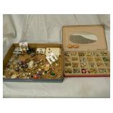 Jewelry box full of clip earrings - flat of clip Jewelry box full of clip earrings - flat of clip