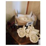 Pair of plaster wall hangings, one has clean Pair of plaster wall hangings, one has clean