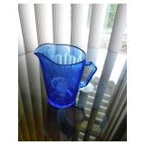 4" blue Shirley Temple pitcher