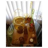 Amber glass vase - bud vase - toothpick holders - Amber glass vase - bud vase - toothpick holders -