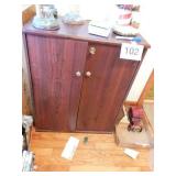 VHS cabinet with lock and key, contents included VHS cabinet with lock and key, contents included
