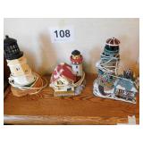 Electric lighthouses: Lemax 2001, 9" High - Nona