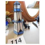 10" electric lighthouse with religious saying