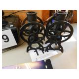 Two old iron candle holders in shape of coffee Two old iron candle holders in shape of coffee