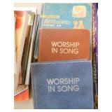 Two old hymnals - old 7th grade arithmetic book