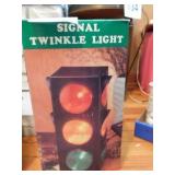 Signal twinkle light, 12" tall, 6" square, red