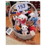 Basket of Ty beanie babies