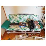 6' glider with green floral weatherproof cushion 6' glider with green floral weatherproof cushion