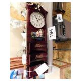 22" tall bills and letters rack with clock at top