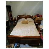 1940's waterfall full bed complete headboard and 1940's waterfall full bed complete headboard and