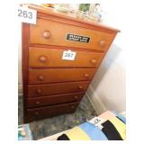 Vintage wooden 6 drawer chest, 50.5x30x18