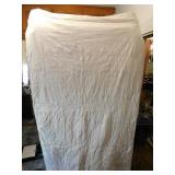 Two vintage white quilts: lavendar edging, 64 x Two vintage white quilts: lavendar edging, 64 x