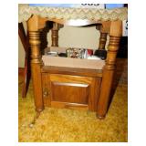 16' square oak? stand with shelf and door on 16' square oak? stand with shelf and door on