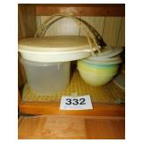 Tupperware: bowls w/lids - relish tray with lid Tupperware: bowls w/lids - relish tray with lid