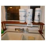 Over the sink wooden shelf Over the sink wooden shelf