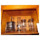 'A' glasses w/silver trim, 8 total - matching 'A' glasses w/silver trim, 8 total - matching