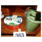 Tins: 2 avocado green canisters (tea & coffee) - Tins: 2 avocado green canisters (tea & coffee) -