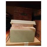 Recipe boxes: two wooden full of recipes - three