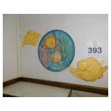 Plaster tropical fish plaque with 2 plastic wall Plaster tropical fish plaque with 2 plastic wall