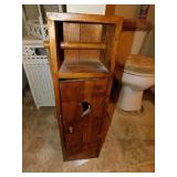 Wooden outhouse toilet paper holder & dispenser