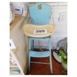 Amesco metal child's toy high chair, missing one Amesco metal child's toy high chair, missing one
