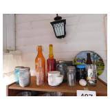 Orange decorative bottle w/wire bail lid - blue Orange decorative bottle w/wire bail lid - blue