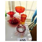 Pretty pink and lavender glass candy bowl with Pretty pink and lavender glass candy bowl with